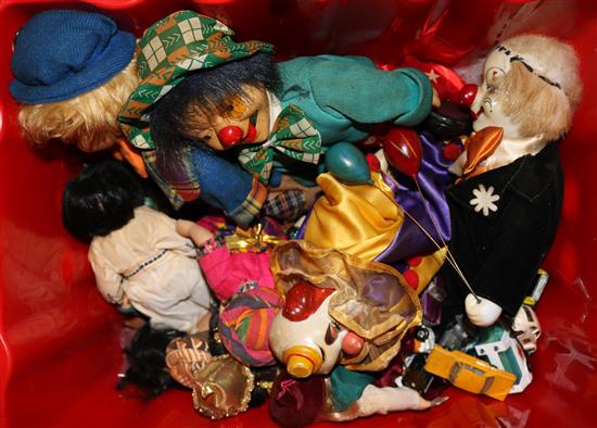 Box of toy puppets